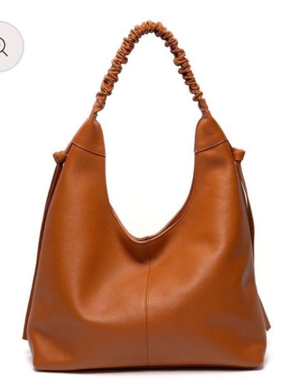 Laggo Bella Slouchy Hobo Bag Tan Pebbled Leather Like New European minimalist